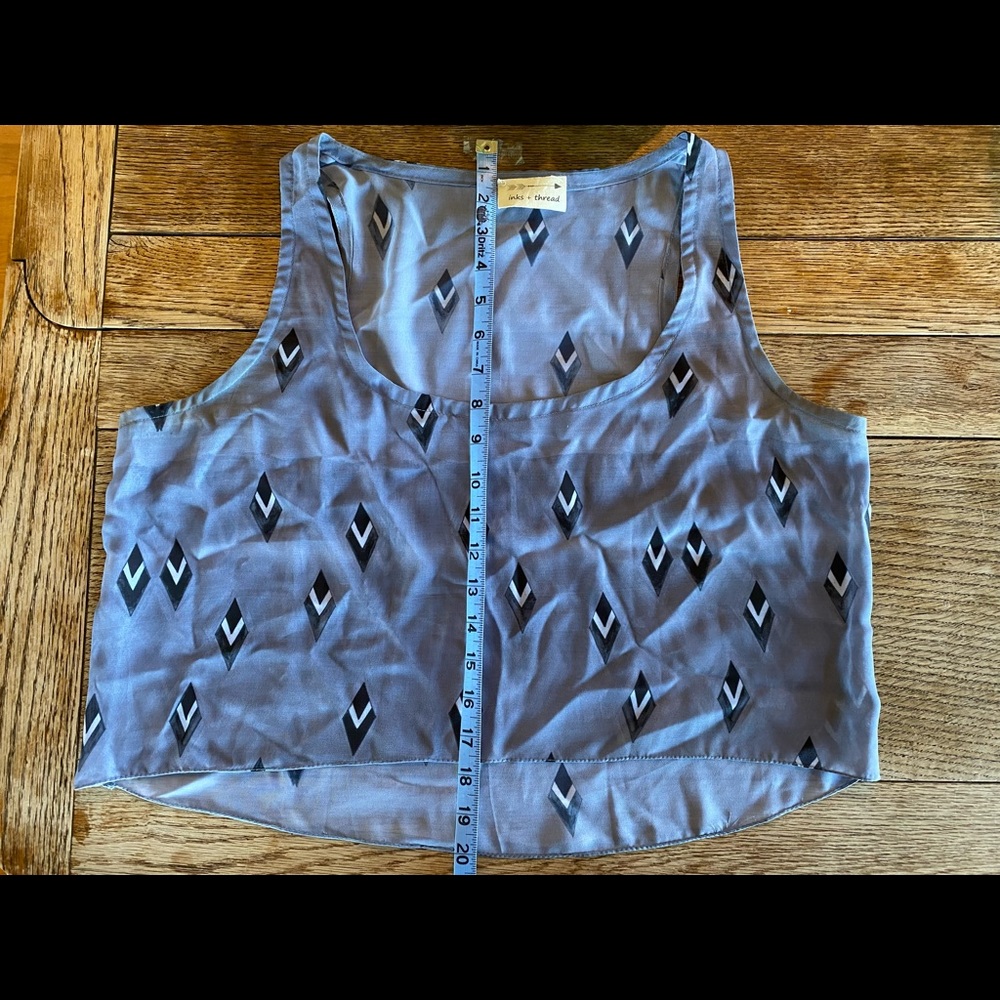 Ink + threads silk crop top